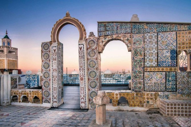 Tunis, Sidi Bousaid and Carthage day trip from Hammamet - Sidi Bou Said: blue doors above the Mediterranean